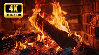Cozy Fireplace 4K 🔥 Fireplace with Crackling Fire Sounds, Magical Frost Melodies by the Fire