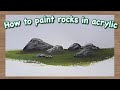 How to Paint Rocks in Acrylic | Step by Step | NadaArts