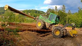 Skidder Jd 548, Forwarder And Lumberjacks - Timber To China