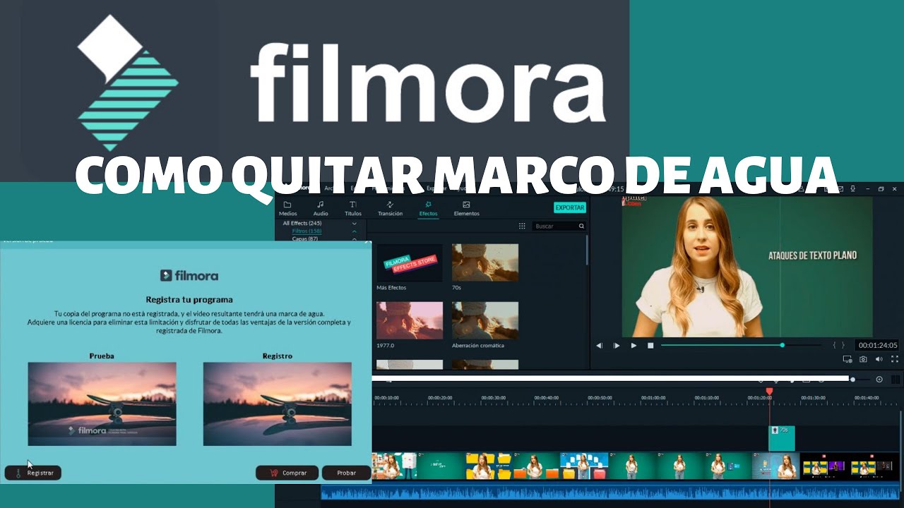 COMO QUITAR MARCO DE AGUA FILMORA 2019