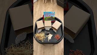 Set up a reading themed #tufftray - The Three Little Pigs! 🐷#toddlermom #activity #kids #activities