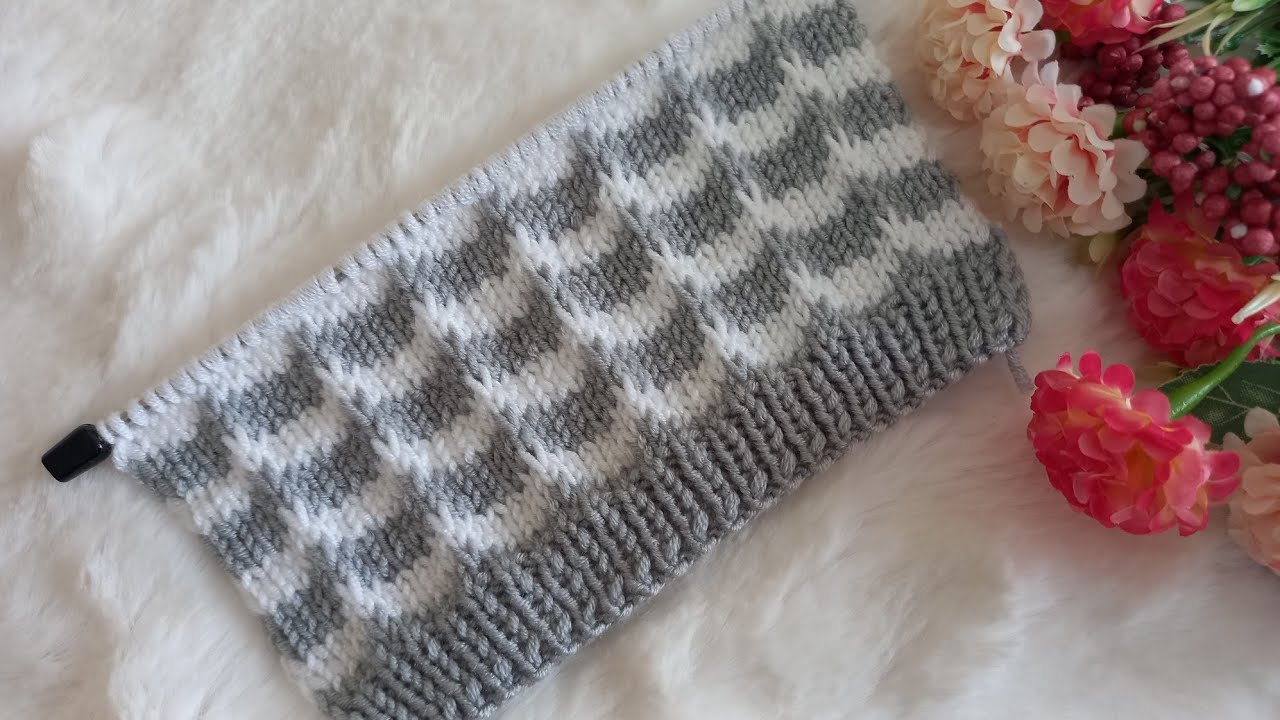 ✅️🍀Kolay Örgü Sevenlere Gelsin ✅️🍀Çok Kolay İki Renkli İki Şiş Örgü Modeli ✅️🍀Knitting Pattern