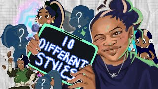 10 Art Styles Challenge! (Peach riot, Teen Titans, ATLA & more!)
