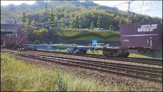 2080列車と1087列車3時間遅れJR貨物桃太郎EF210−167と351すれ違い