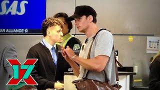 Bill Skarsgard Keeps It Casual at LAX After Promoting 'The Crow'