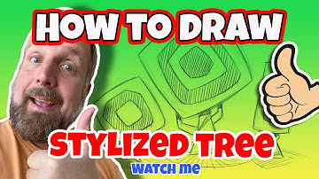 How to draw a stylized cartoon tree