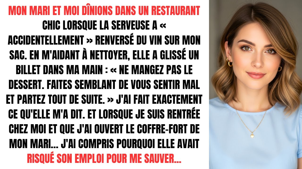 Mon mari et moi dînions dans un restaurant chic lorsque la serveuse a « accidentellement » ...