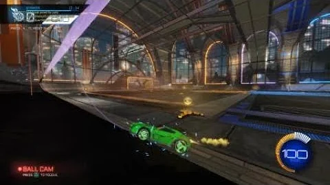 Rocket League ceiling shot flip reset double tap