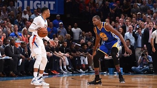Russell Westbrook and Kevin Durant exchange words...