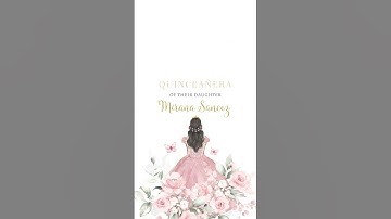 Q9 Digital blush pink rose princess quinceanera website invitation