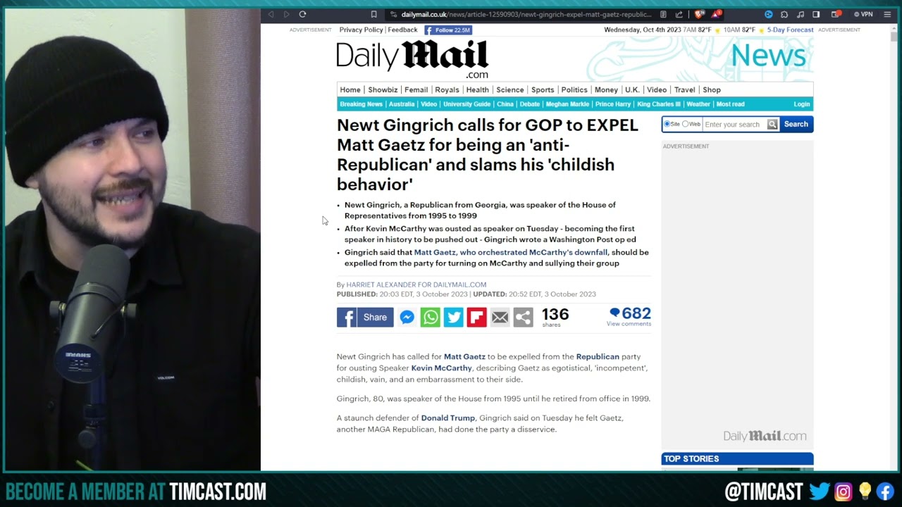 Jim Jordan Announces Run For Speaker, Gingrich DEMANDS Gaetz Be Expelled, Trump Says NO To Speaker