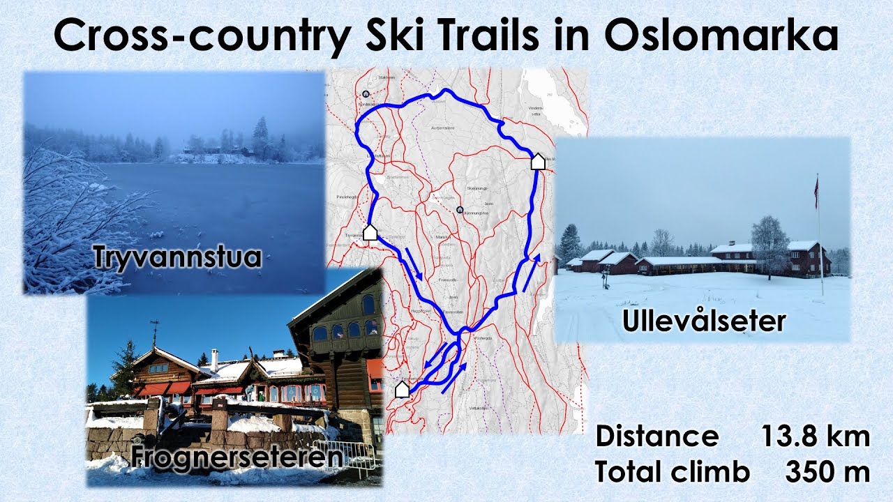 VR Cross-Country Skiing in Oslomarka (13.8 km from and to Frognerseteren)
