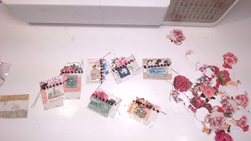 Vintage Stamp Scrap Paper Strip Embellishments for Junk Journals