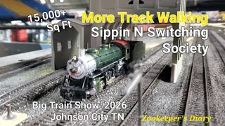 HUGE TRAIN LAYOUT Must See Model Ideas HO SCALE Big Train Show Track EVERYWHERE Steam Diesels pt 3