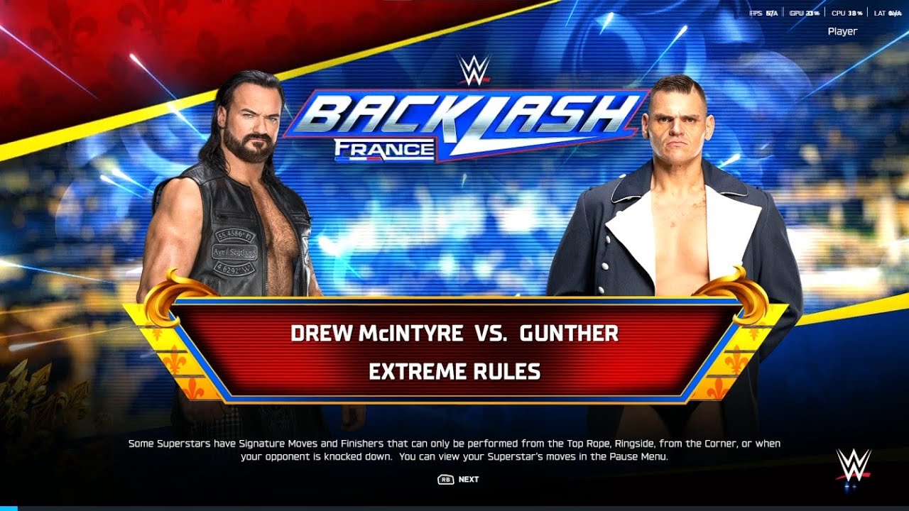 WWE 2K25 Drew McIntyre vs Gunther   Extreme Rules match