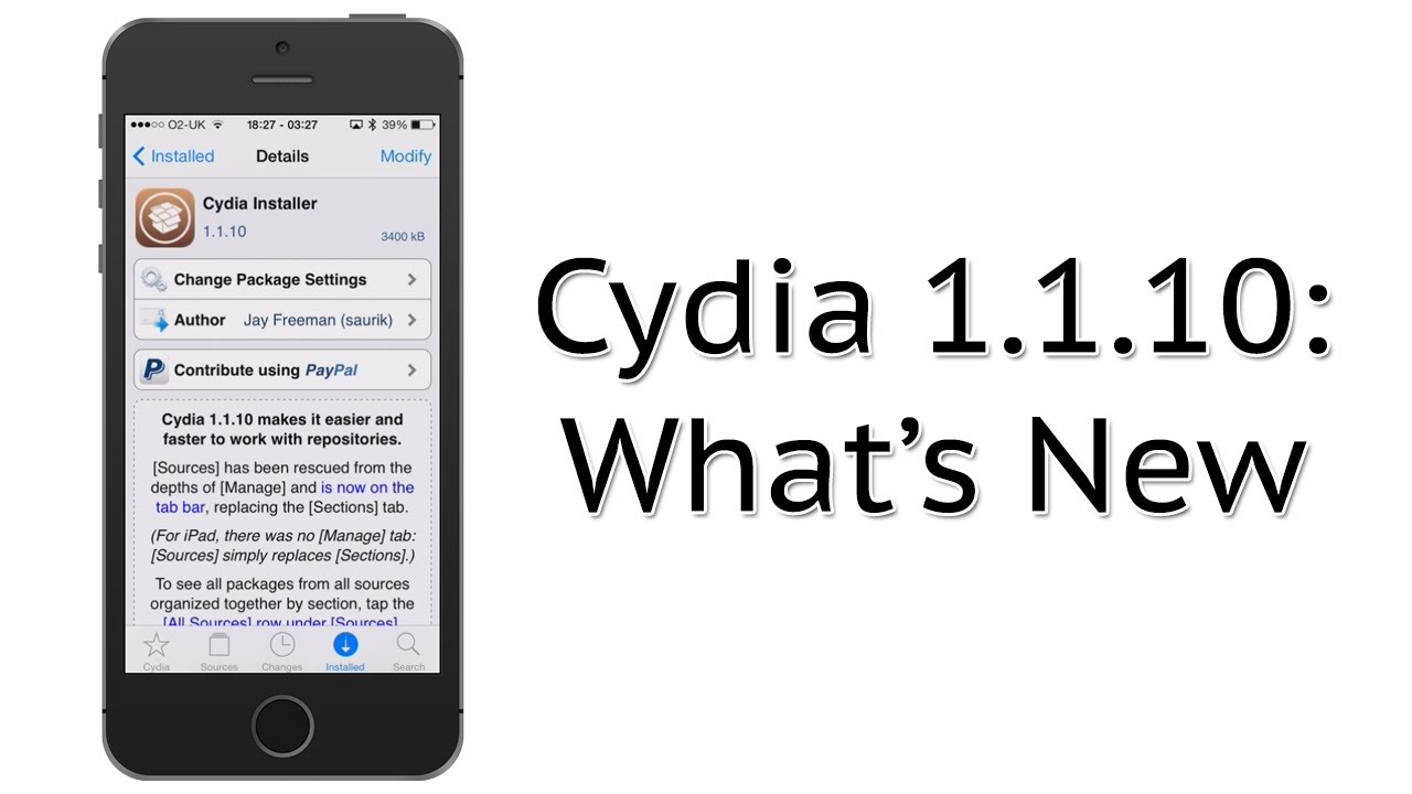 Cydia Updated to 1.1.10: What's New - YouTube
