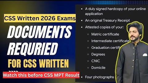 Documents required for CSS 2026 Written Exams | CSS 2026 Written Exam Apply  - CSSTROLOGY
