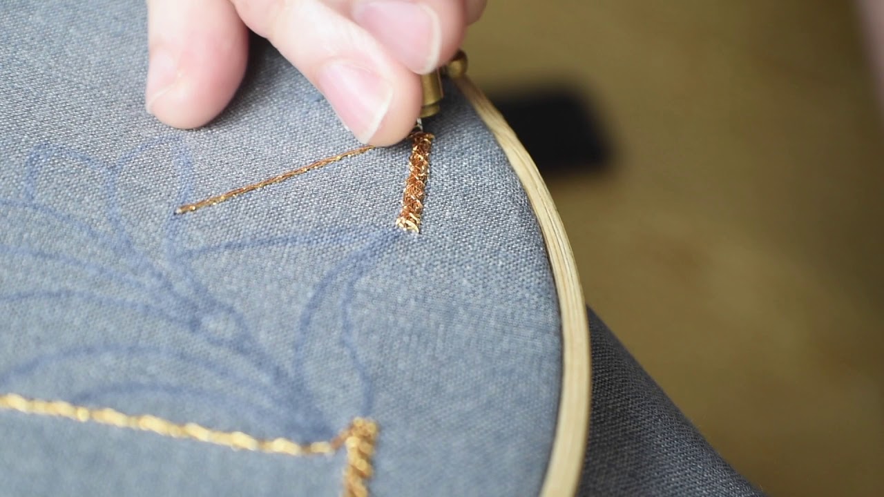 Tambour embroidery. Letter K