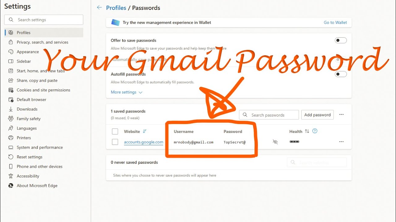 Show Gmail Password In Microsoft Edge YouTube
