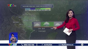 Miền Bắc đêm nay, sáng mai mưa phùn, trưa chiều mai vùng thấp phía Tây phát triển | VTVWDB