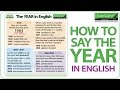 How to say the YEAR in English