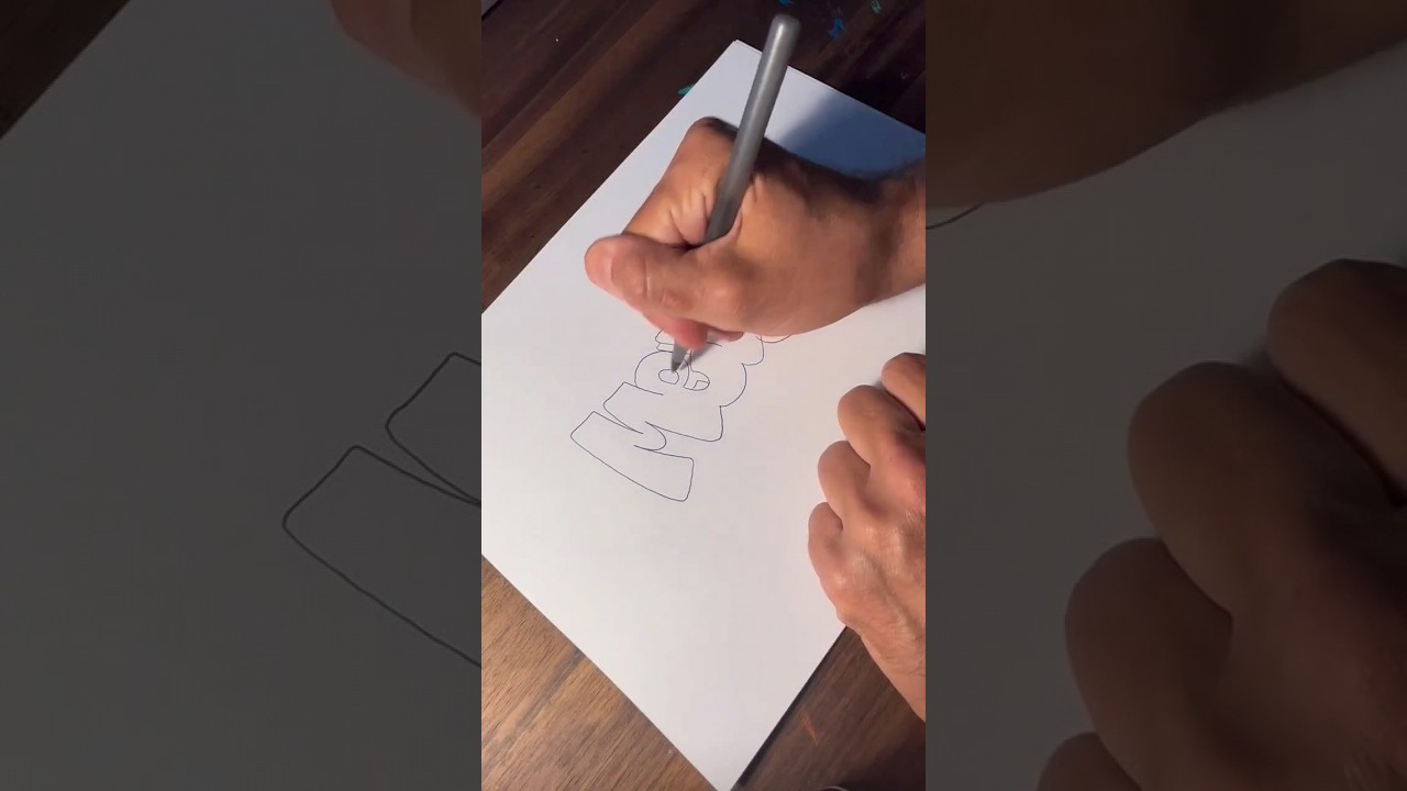 GRAFFITI STRAIGHT LETTER PIECE WITH A PEN 👀 