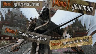 [For Honor] Saltiest Crybaby Warmonger Tries Ledging - Peacekeeper Brawls