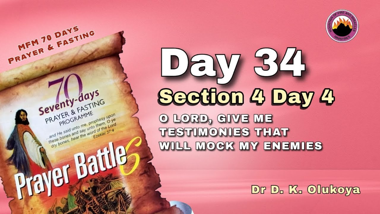 DAY 34 || MFM 70 DAYS PRAYER & FASTING || 6th SEPT, 2025 - YouTube
