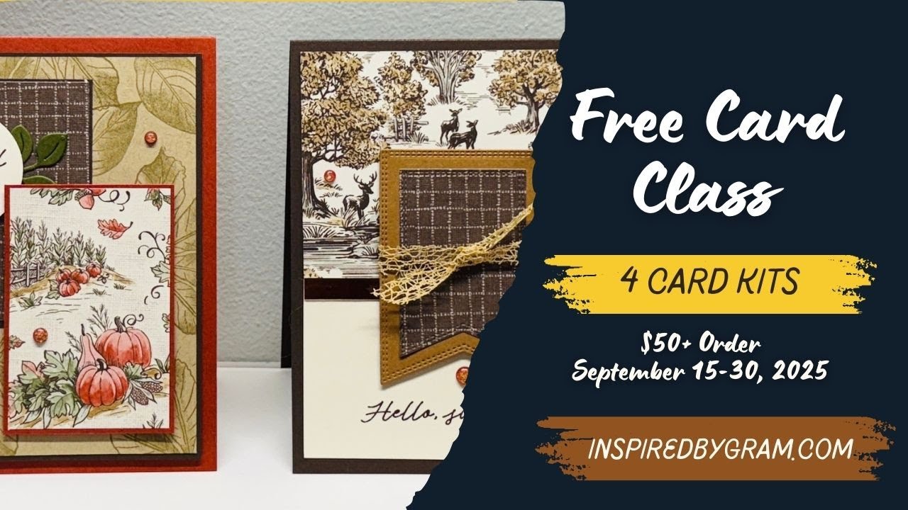 Free Card  Class Featuring Artistic Leaves and Autumn Toile Designer Series Paper 