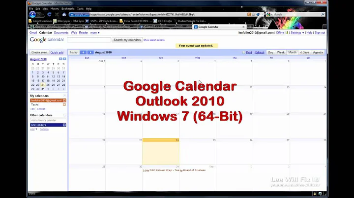 How To... Use Google Calendar Sync with Outlook 2010 and Windows 7 64 Bit