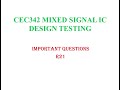 CEC342 Mixed Signal IC Design Testing R21