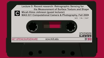Lecture 5: Recent research: Retrographic Sensing for the Measurement of Surface Texture and Shape