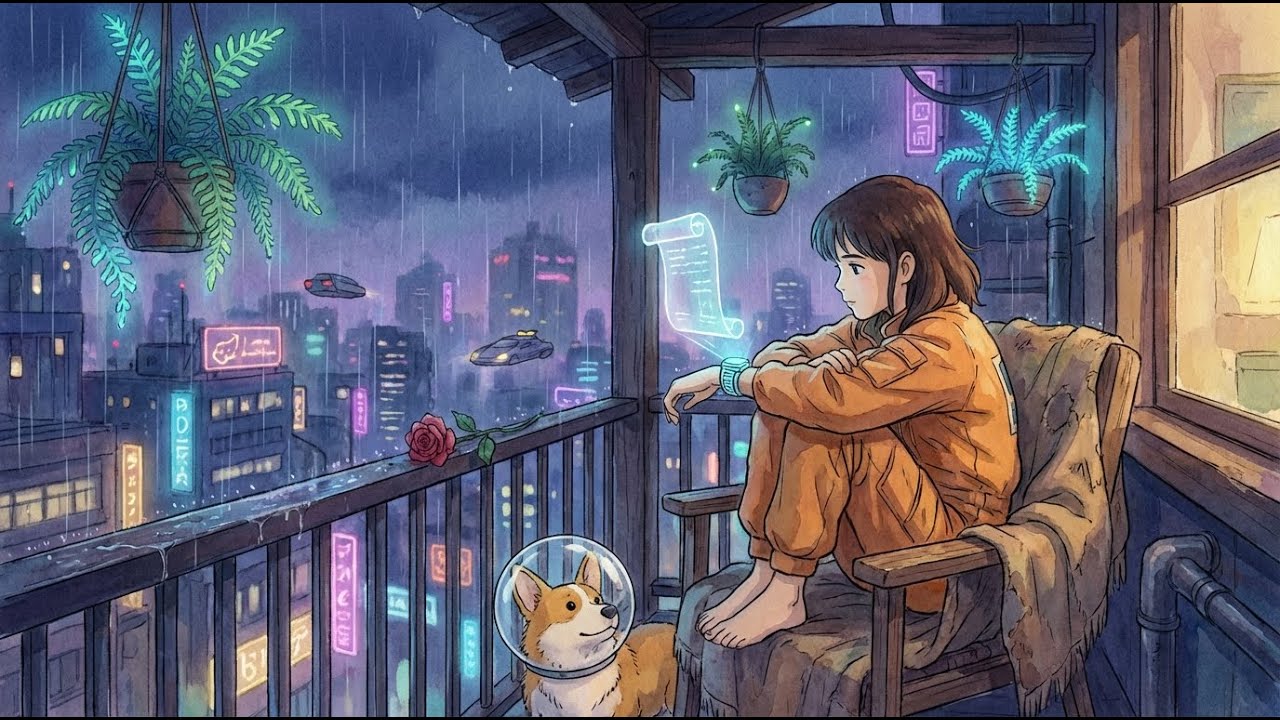 Rainy Space Valentine 🚀🥀 Solo Lofi Beats for Broken Hearts & Long Distance Love