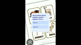 did you learn all the animals name in english