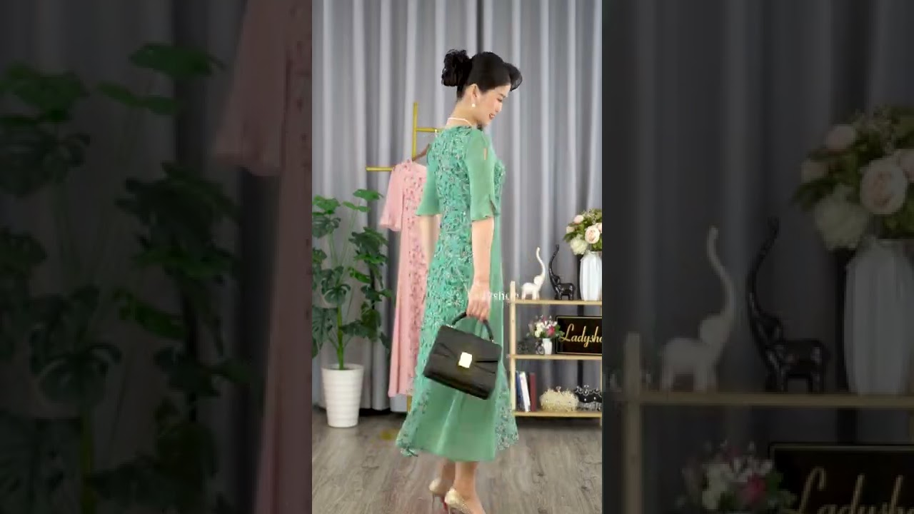 Thời Trang Trung Niên Đầm lưới pha voan cách điệu sang... - youtube