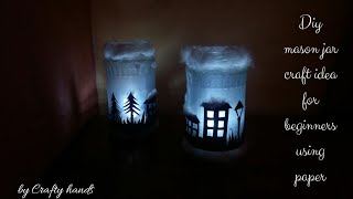 DIY tea light idea from waste|mason jar decoration idea|easy craft ideas for beginners