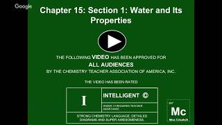 Pearson Accelerated Chemistry Chapter 15: Section 1: Water and Its Properties