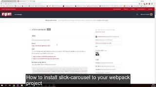 How to install Slick with Webpack/NPM (Outdated/Deprecated)