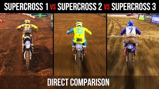 Supercross 3 Vs Supercross 2 Vs Supercross 1 - Direct Comparison Gameplay