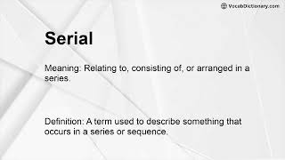 Serial Meaning