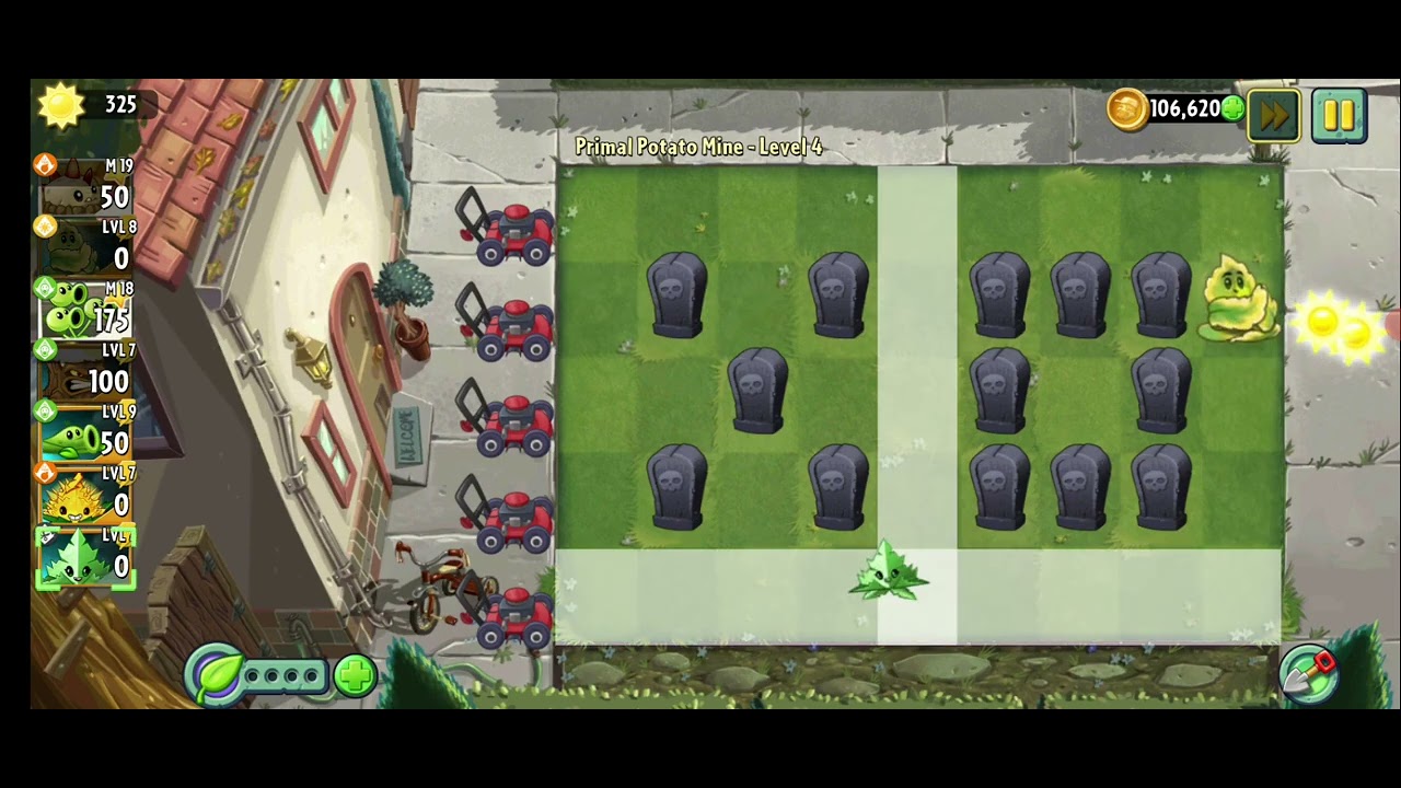 PvZ 2 - New Plant Nursury - Primal Potato Mine - Level 4