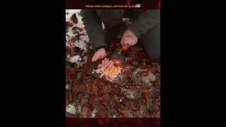 Extreme Winter Camping in a Hot Tent With My Dog | Heavy Snowfall Adventure.🇺🇸 #ExtremeWinterCamping