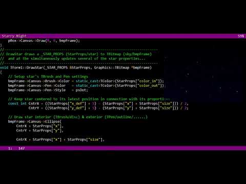 Vintage Starry Night Screensaver C++ Builder Source code - YouTube