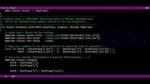 Vintage Starry Night Screensaver C++ Builder Source code