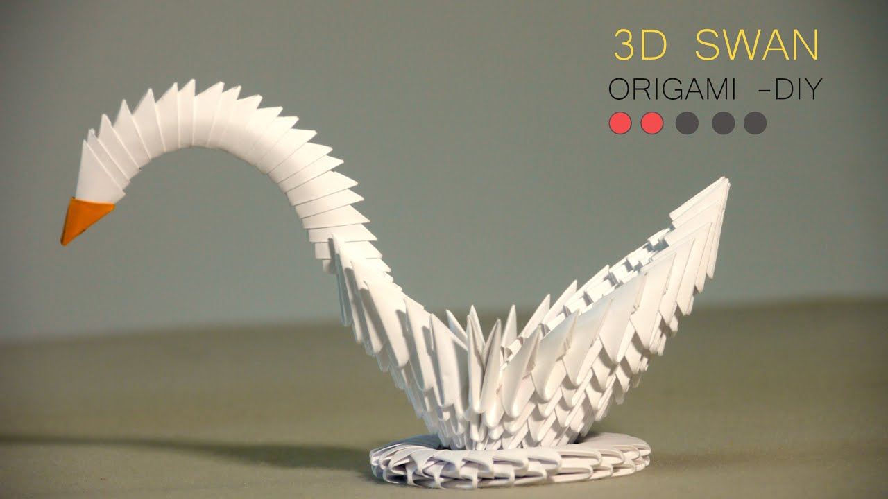ORIGAMI DIY How to make a 3D swan Easy Tutorial YouTube