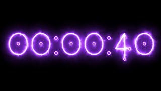 Purple energy neon timer 40 seconds (countdown)