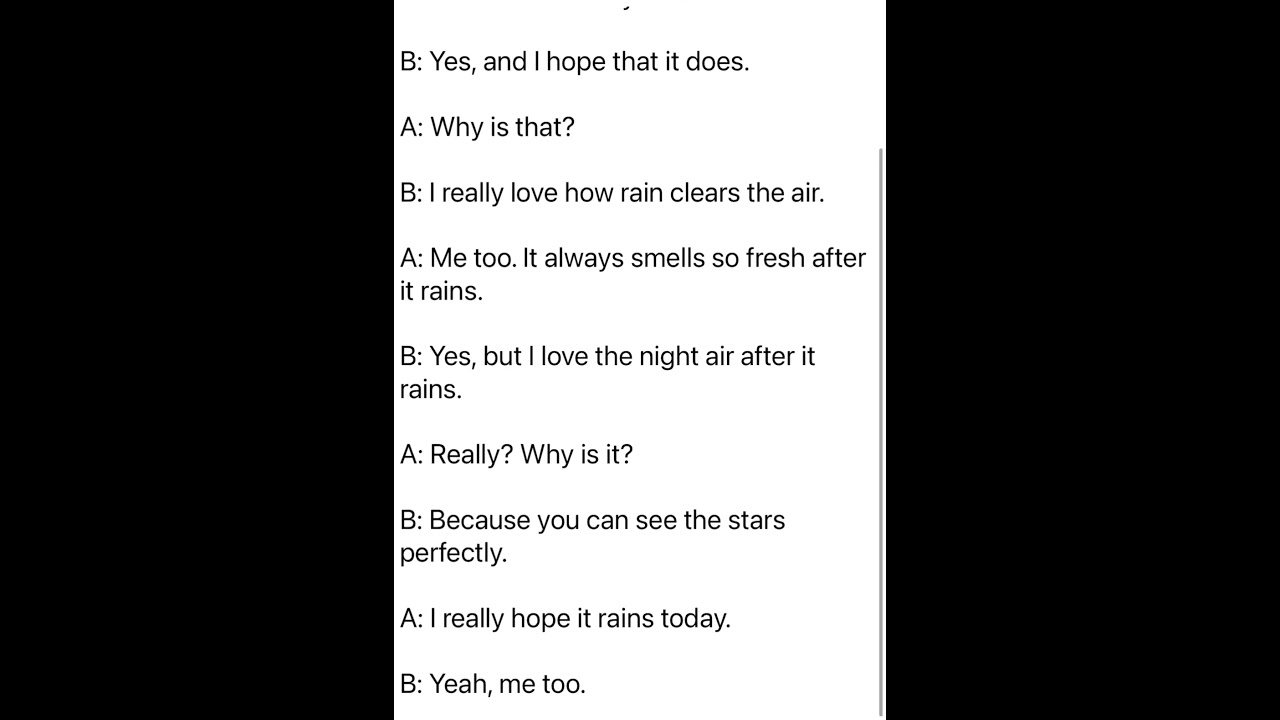 Dialogue 17: I really love how rain clears the air