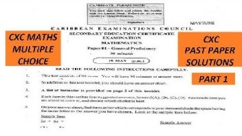 CXC Mathematics |MULTIPLE CHOICE EXAM| Past Paper Solution| CXC|GCSE|SAT