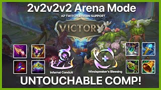 Nature's Sneaky Ambush: Ivern & Twitch an Untouchable Comp in 2v2v2v2 Arena League of Legends!