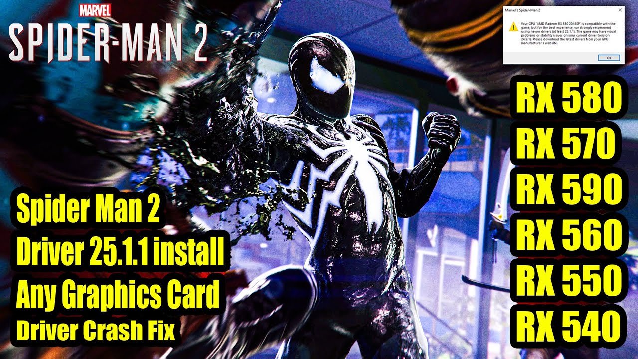 Spider-Man 2 Crash Fixes: The RX 580 Solution